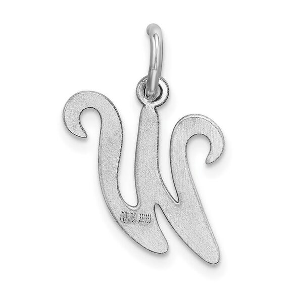 Sterling Silver, Sophia Collection, Small Script Initial W Pendant - Picture 3 of 5